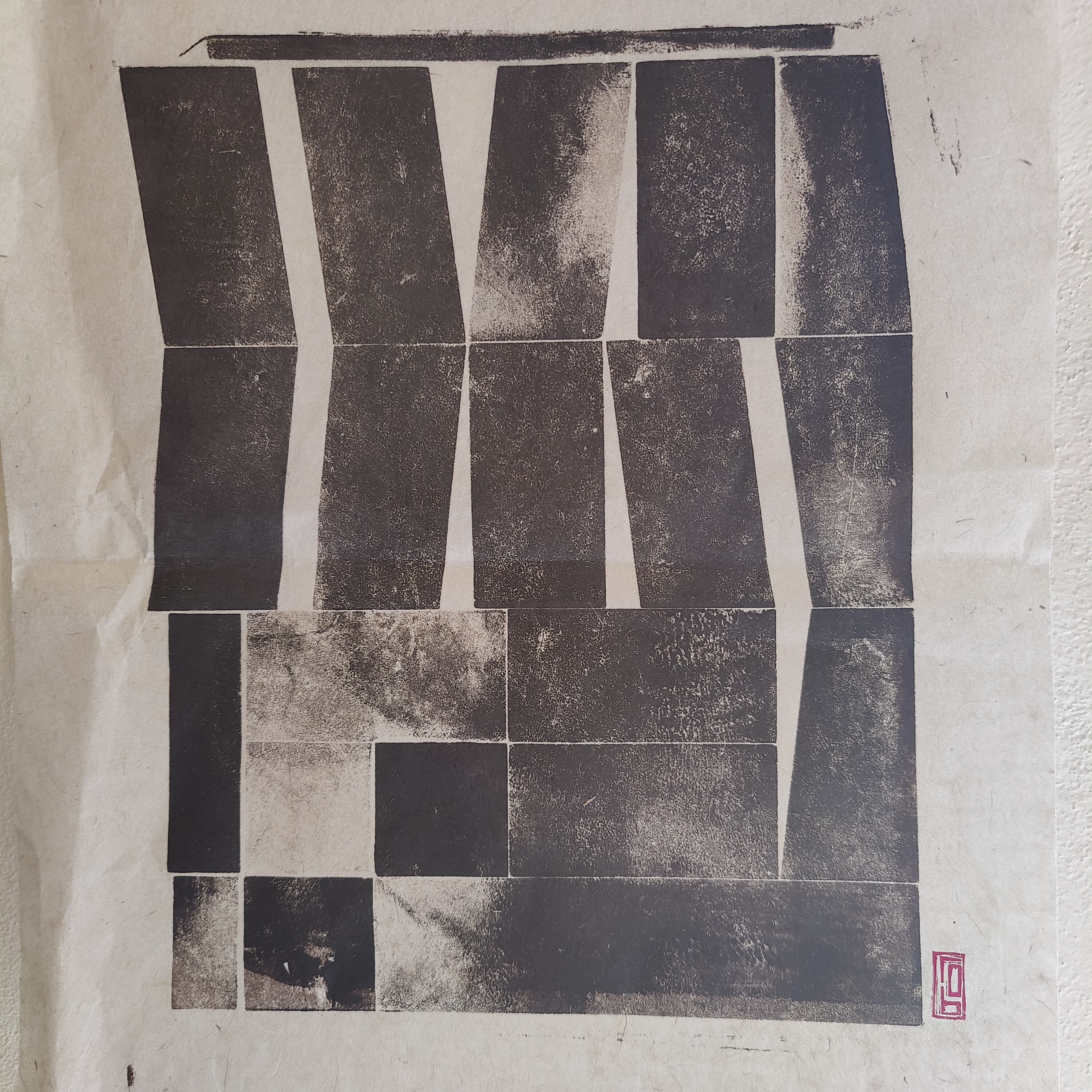 Linocut print on paper