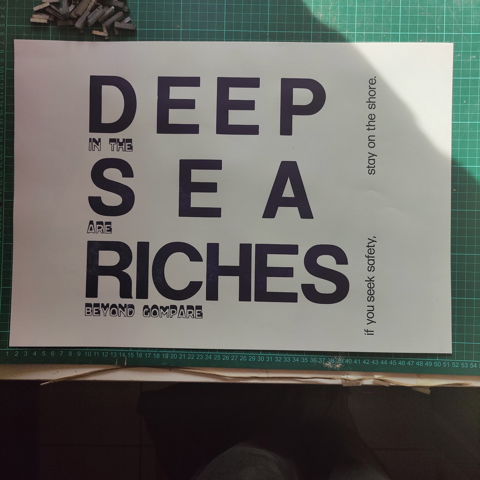 Deep in the Sea are Riches — letterpress broadside