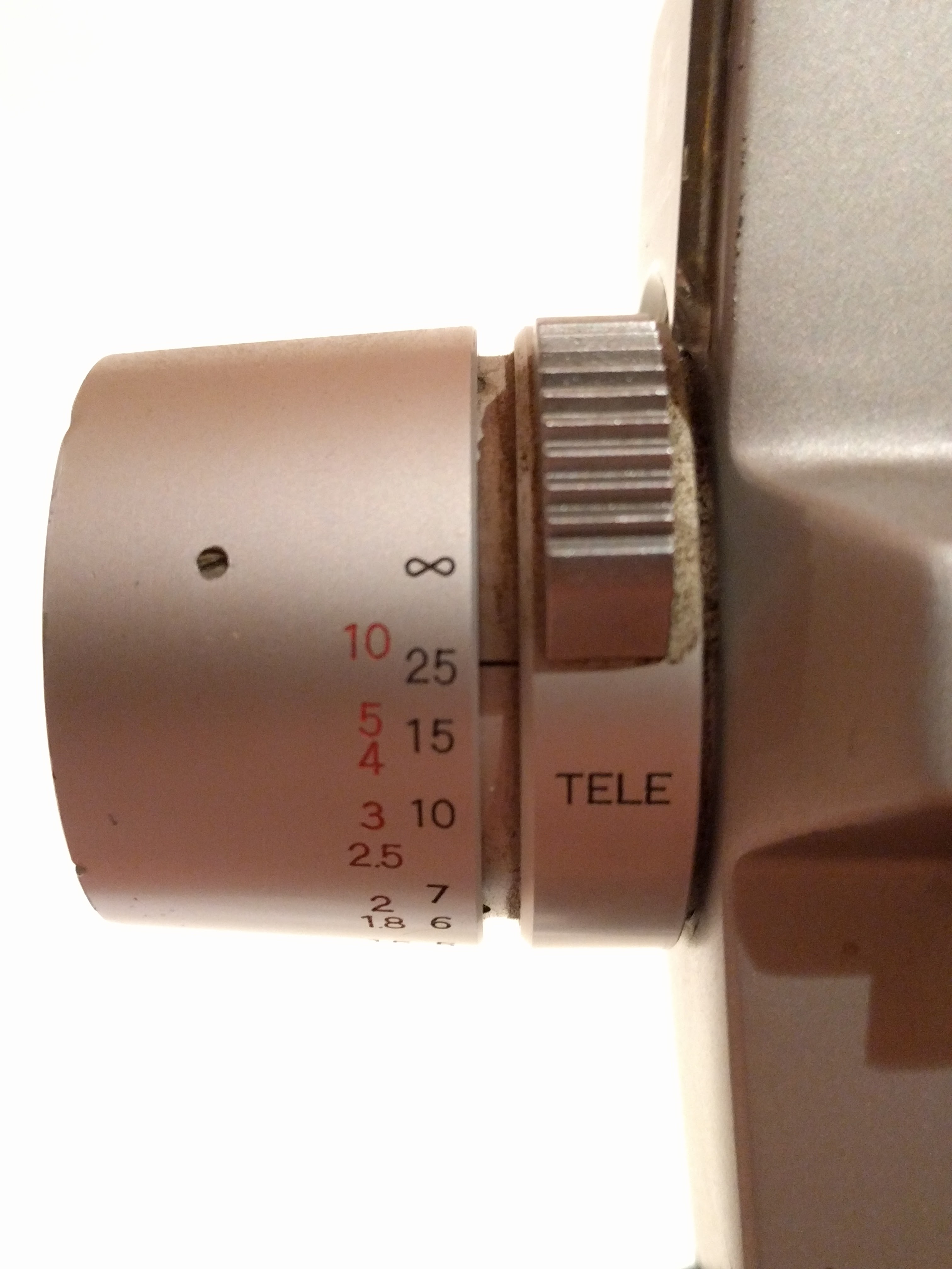 Super 8mm camera lens detail