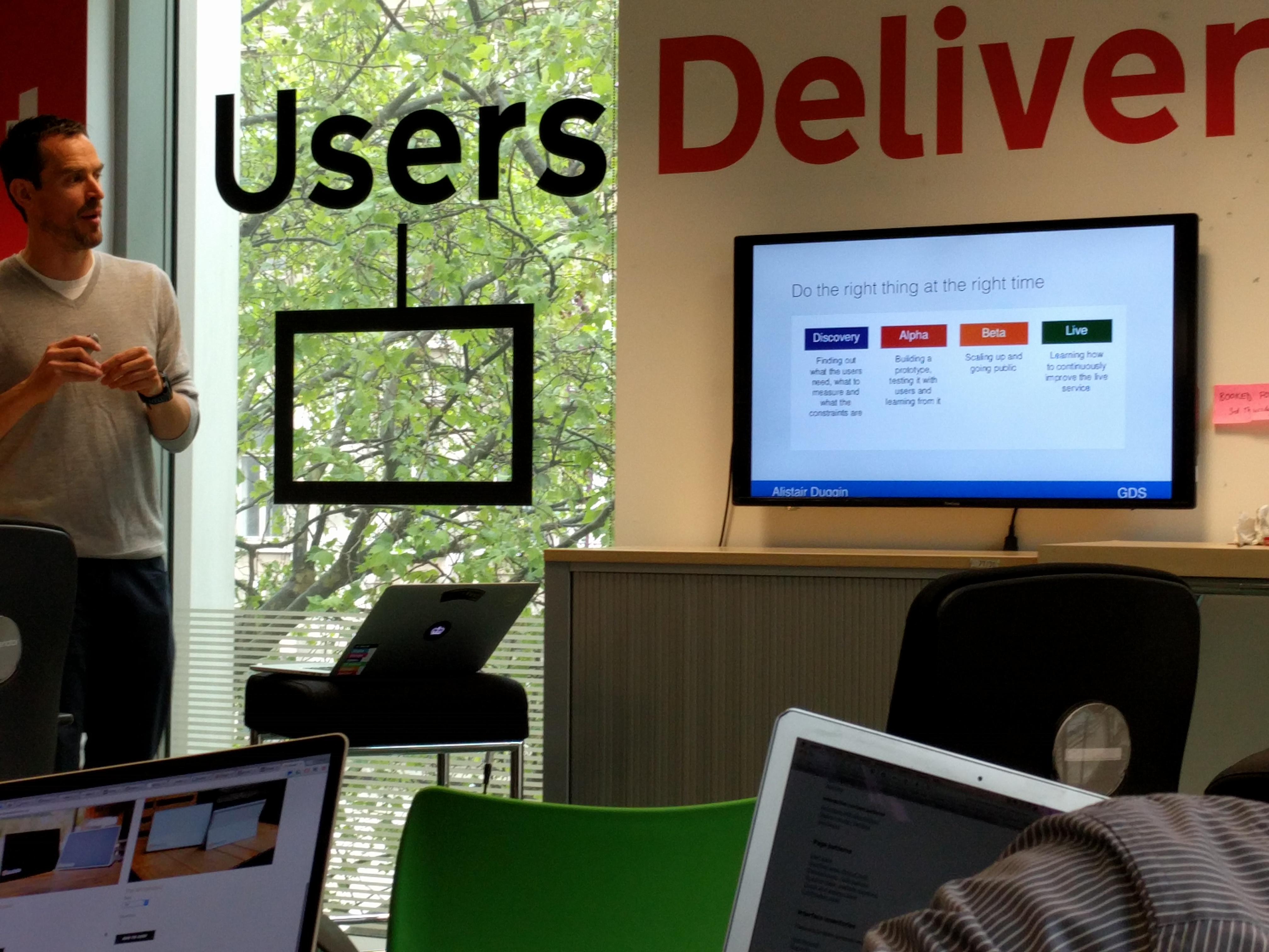 Alistair Duggin presenting at GDS — Do the right thing at the right time